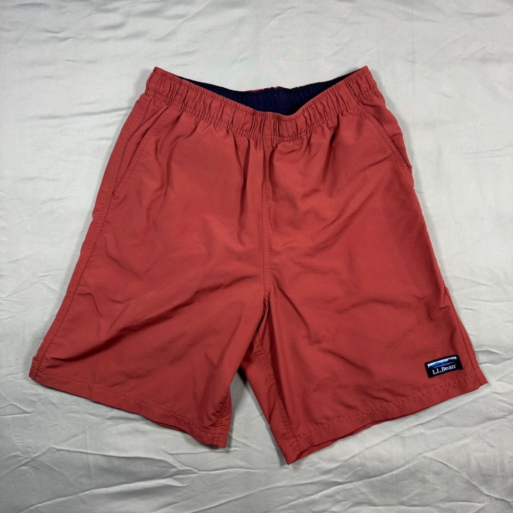 L.L.Bean Red Nylon Supplex Shorts Elastic Waist Men's S Athletic Quick Dry